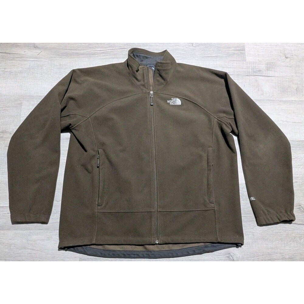 North Face Windwall Jacket Soft Shell Mens Sz XXL Outdoors Full Zip Brown